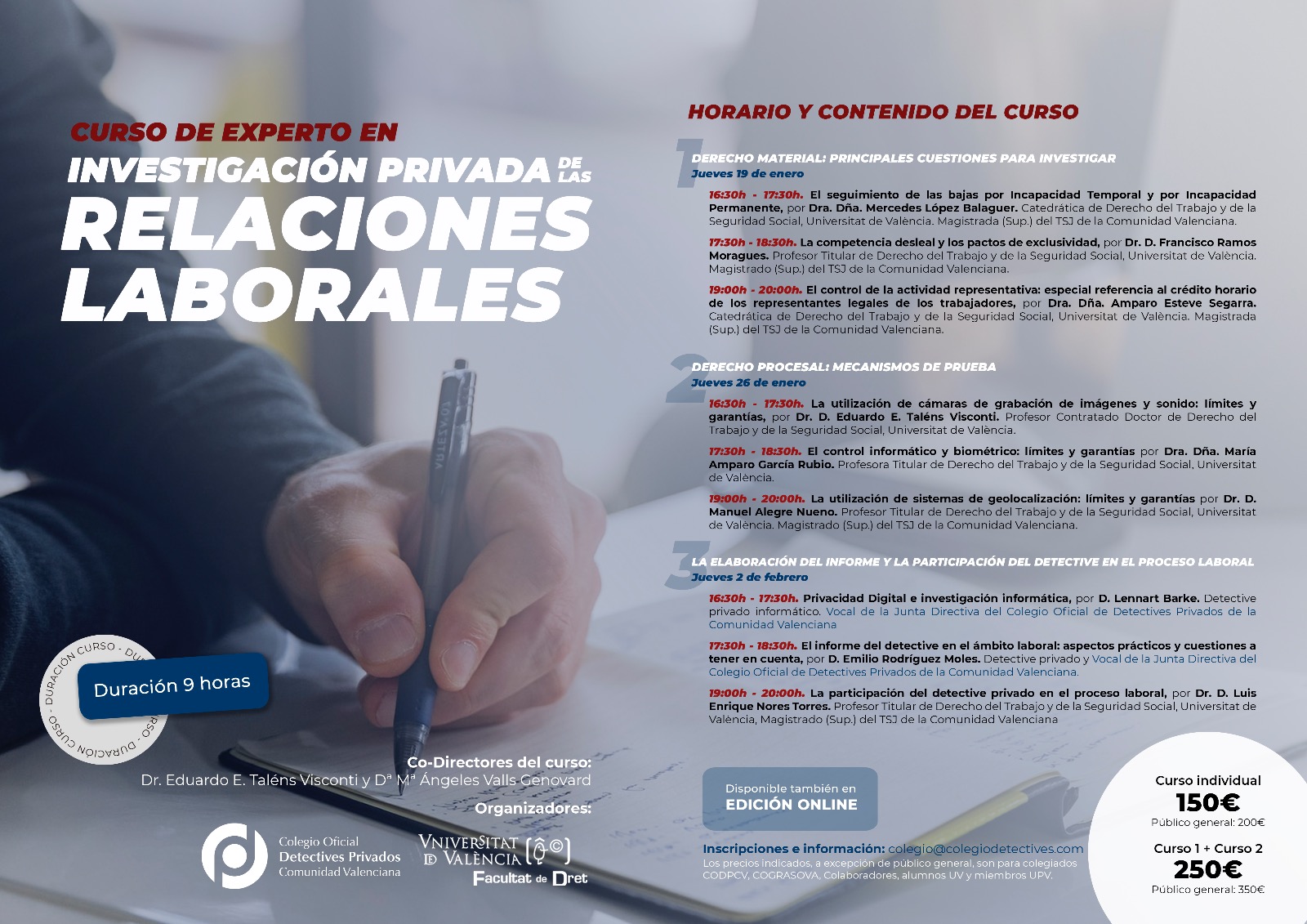 PROXIMOS CURSOS EN FEBRERO: FAMILIA Y LABORAL (INTERVENCIÓN DEL DETECTIVE)